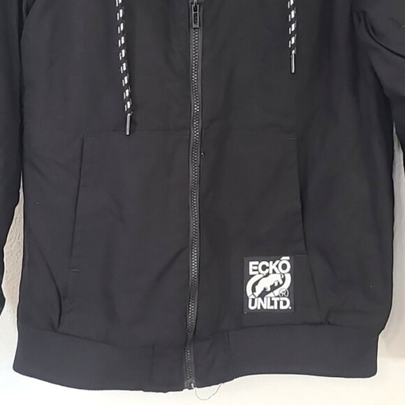 *NWT* ECKO UNLTD Men's Sherpa Lined Heavy Hooded Black Jacket, size Medium - Picture 3 of 12